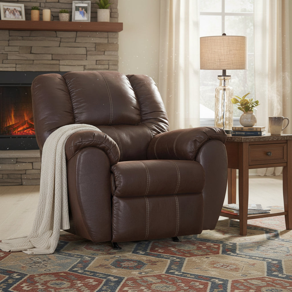 McGann Contemporary Rocker Recliner Walnut