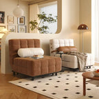 Fauteuil convertible en velours côtelé beige/chameau – 1 place, se déplie en lit simple