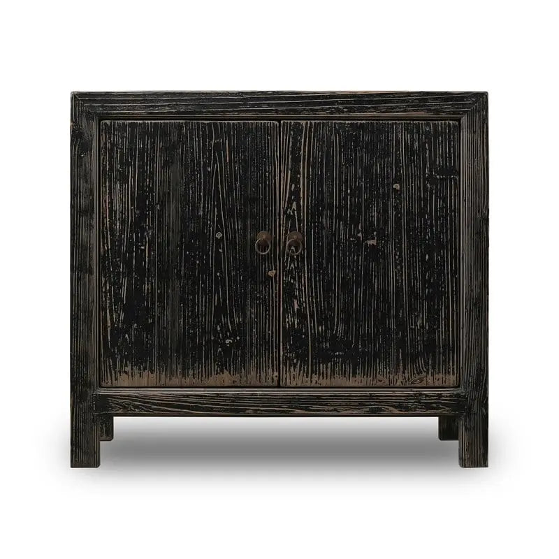 Armoire de rangement de ferme 2 portes noire vieillie – 99 cm L